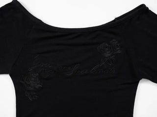 Loen Soulmate Rose Embroidered See-through Long Sleeve T-shirt