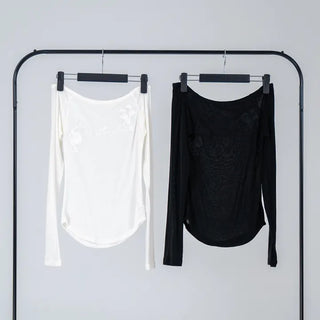 Loen Soulmate Rose Embroidered See-through Long Sleeve T-shirt