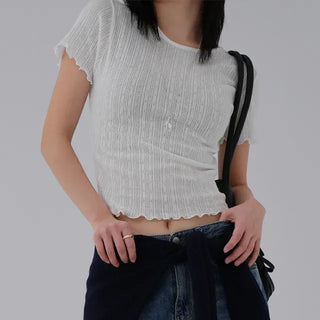 Xenon Round Neck Wavy Short Sleeve Tee
