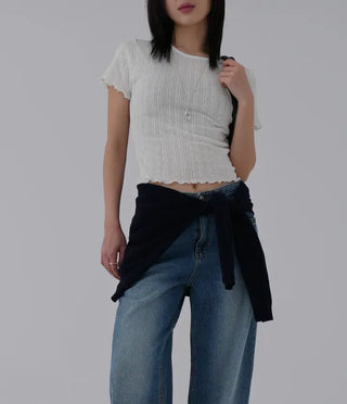 Xenon Round Neck Wavy Short Sleeve Tee