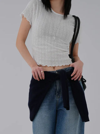 Xenon Round Neck Wavy Short Sleeve Tee