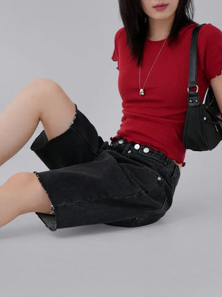 Xenon Round Neck Wavy Short Sleeve Tee