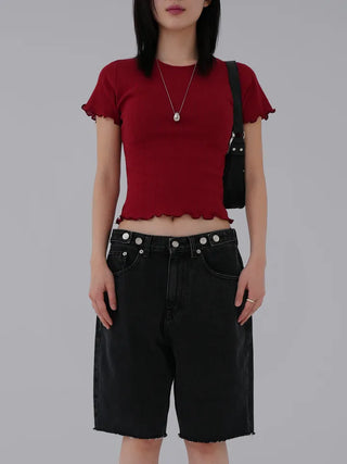 Xenon Round Neck Wavy Short Sleeve Tee