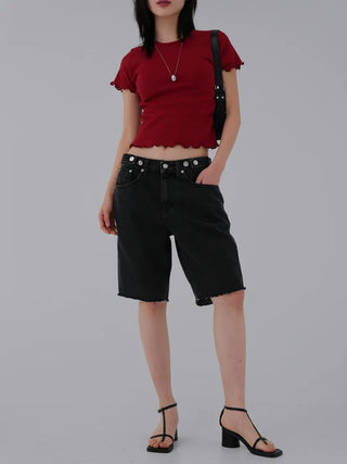Xenon Round Neck Wavy Short Sleeve Tee