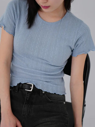 Xenon Round Neck Wavy Short Sleeve Tee