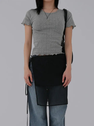 Xenon Round Neck Wavy Short Sleeve Tee