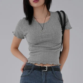 Xenon Round Neck Wavy Short Sleeve Tee
