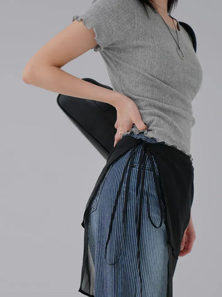 Xenon Round Neck Wavy Short Sleeve Tee