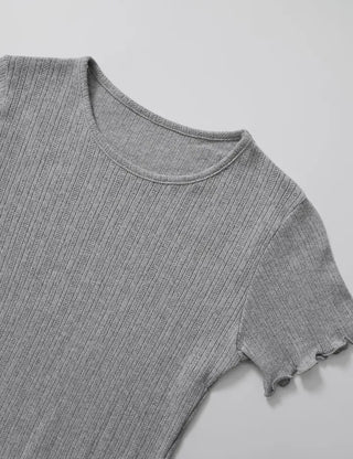 Xenon Round Neck Wavy Short Sleeve Tee