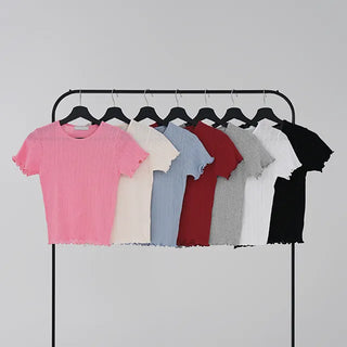Xenon Round Neck Wavy Short Sleeve Tee