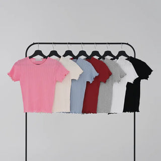 Xenon Round Neck Wavy Short Sleeve Tee