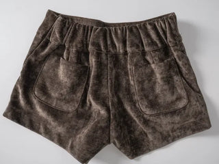 Mar Minimal Elastic Suede Low-Rise Shorts