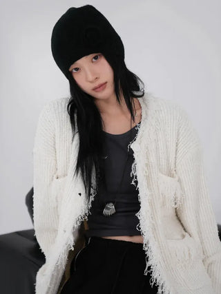 Chiro Vintage Tweed Oversized Cardigan