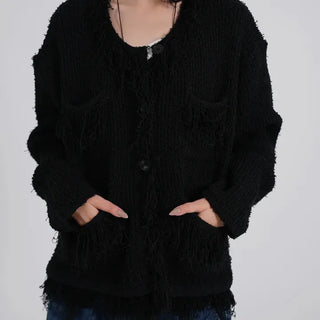 Chiro Vintage Tweed Oversized Cardigan