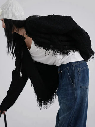Chiro Vintage Tweed Oversized Cardigan
