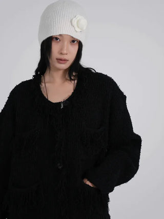 Chiro Vintage Tweed Oversized Cardigan