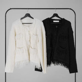 Chiro Vintage Tweed Oversized Cardigan