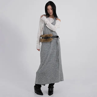 Rope Romantic Knit Halter Layered Dress