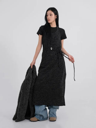 Rope Romantic Knit Halter Layered Dress