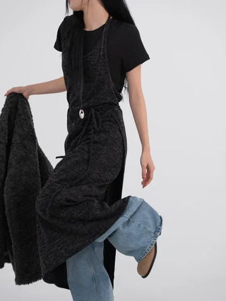 Rope Romantic Knit Halter Layered Dress