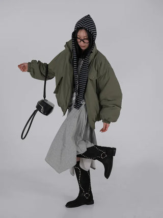 Loop Asymmetrical Layered Flare Sweat Midi Skirt