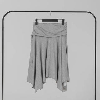 Loop Asymmetrical Layered Flare Sweat Midi Skirt