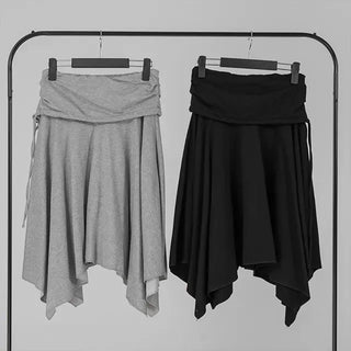 Loop Asymmetrical Layered Flare Sweat Midi Skirt
