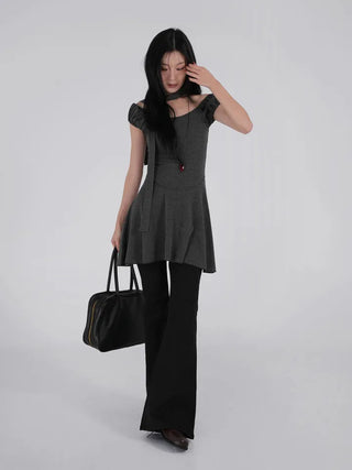 Via Stud Mid-Rise Bootcut Pants