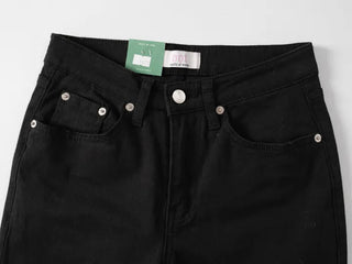 Via Stud Mid-Rise Bootcut Pants