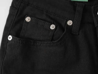 Via Stud Mid-Rise Bootcut Pants