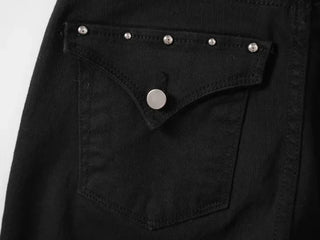 Via Stud Mid-Rise Bootcut Pants