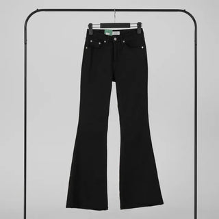 Via Stud Mid-Rise Bootcut Pants