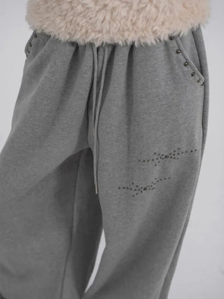 Via Sparkling Studded Sweatpants