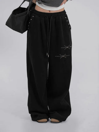 Via Sparkling Studded Sweatpants