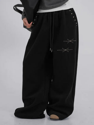 Via Sparkling Studded Sweatpants