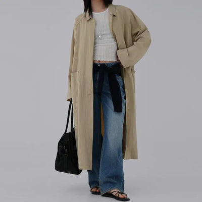 Bami Big Pocket Long Trench Coat