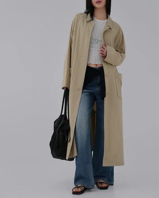 Bami Big Pocket Long Trench Coat
