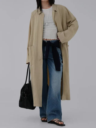 Bami Big Pocket Long Trench Coat