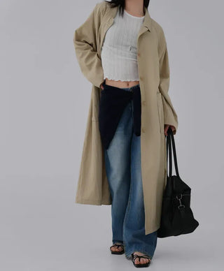 Bami Big Pocket Long Trench Coat