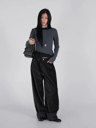 Oa Velvet Wide Long Pants