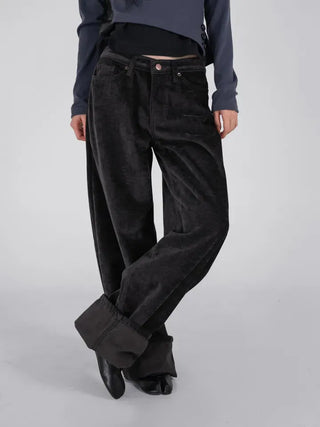 Oa Velvet Wide Long Pants
