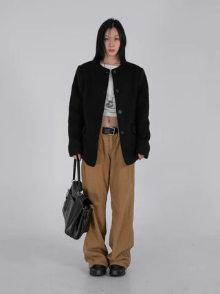 Meu Boat Neck Shirred Crop Long Sleeve T-Shirt
