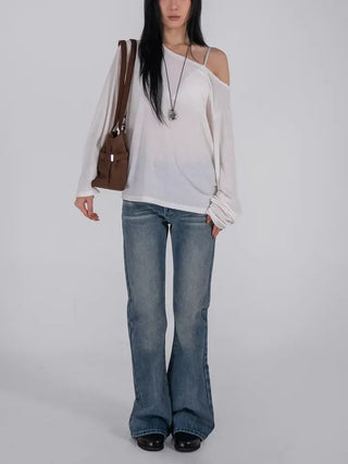 Mare Vintage Washed Slim Bootcut Denim Pants