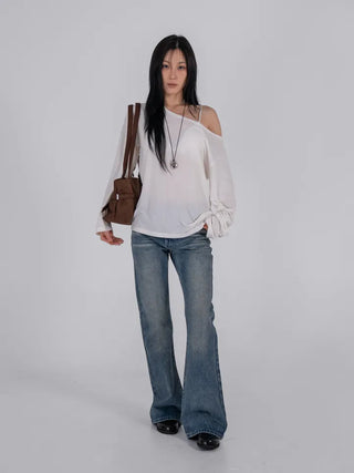 Mare Vintage Washed Slim Bootcut Denim Pants