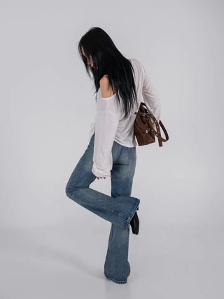 Mare Vintage Washed Slim Bootcut Denim Pants