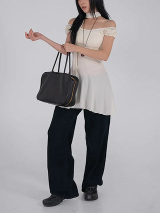 Robe Puff Off-Shoulder Scarf Dress Set