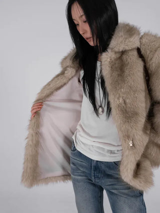 Noah Big Collar Boxy Fit Fur Jacket