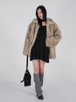 Noah Big Collar Boxy Fit Fur Jacket