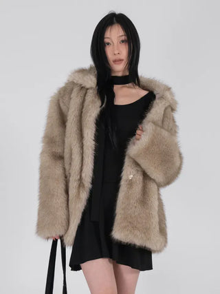 Noah Big Collar Boxy Fit Fur Jacket