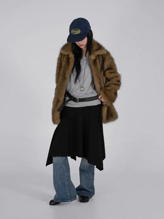 Noah Big Collar Boxy Fit Fur Jacket